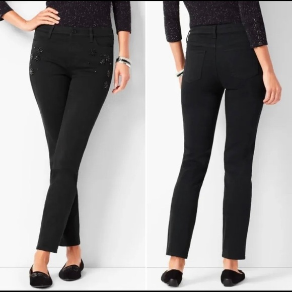 Denim - Talbots  flawless Crystal Embellished Limited Edition slim ankle jeans/14‎